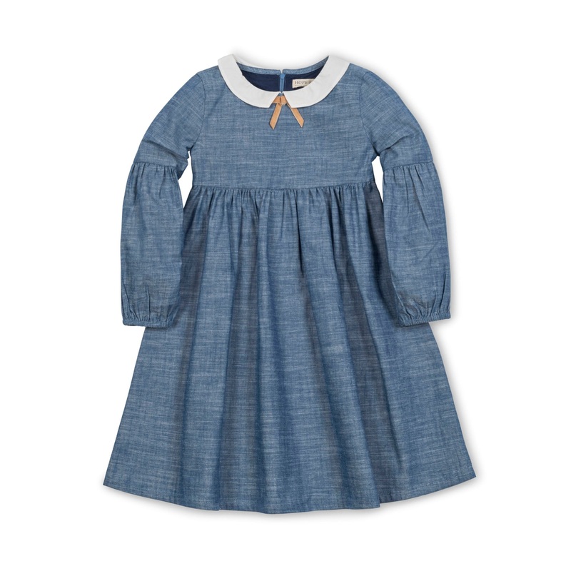 Organic Chambray Empire Dress|2T|3|4|5|6|7|8|10|12|Blue Chambray