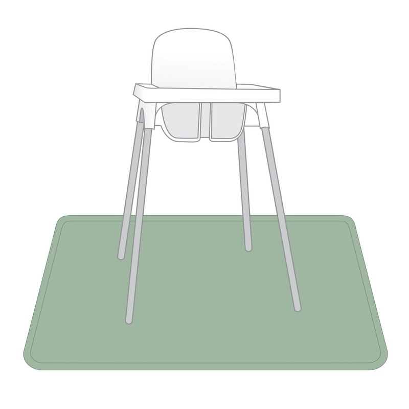 Solid Sage Minimalist Splash Mat – A Waterproof Catch-All for Highchair Spills and More!