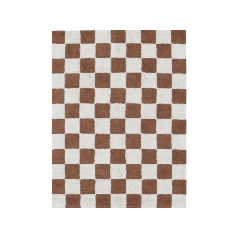 WASHABLE RUG KITCHEN TILES TOFFEE