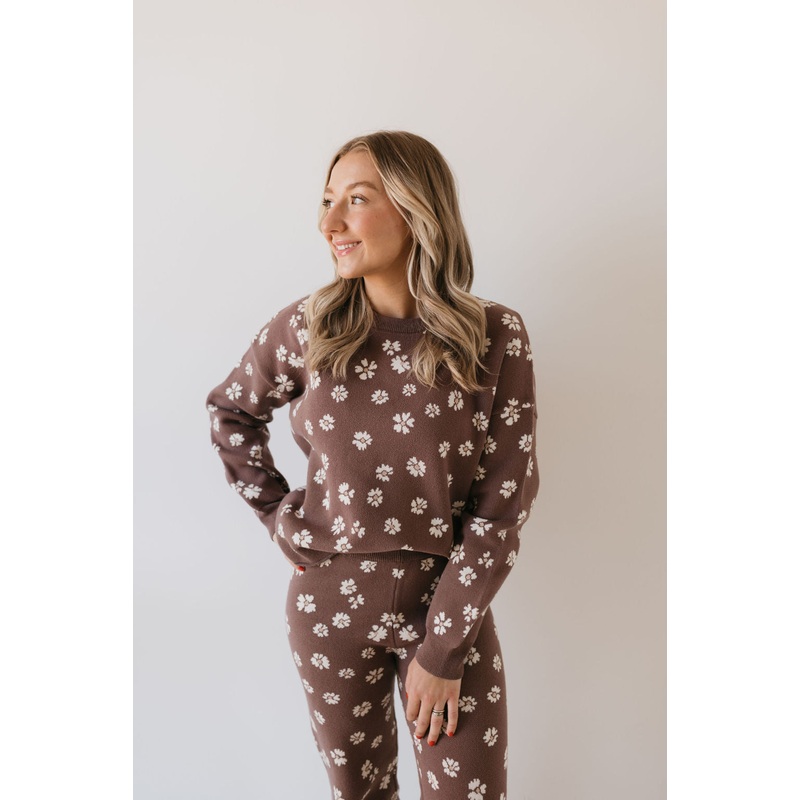 Women’s Knit Pant Set | Midnight Meadow