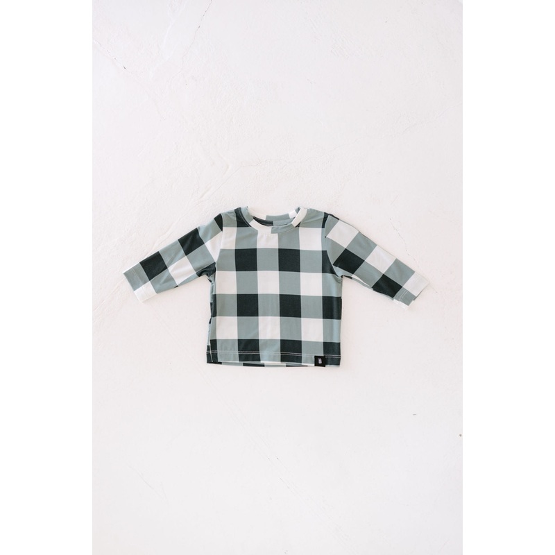 Bamboo Long Sleeve T-Shirt | Evergreen Gingham