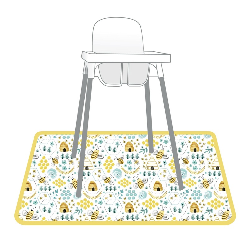Busy Bees Splash Mat – A Waterproof Catch-All for Highchair Spills and More!