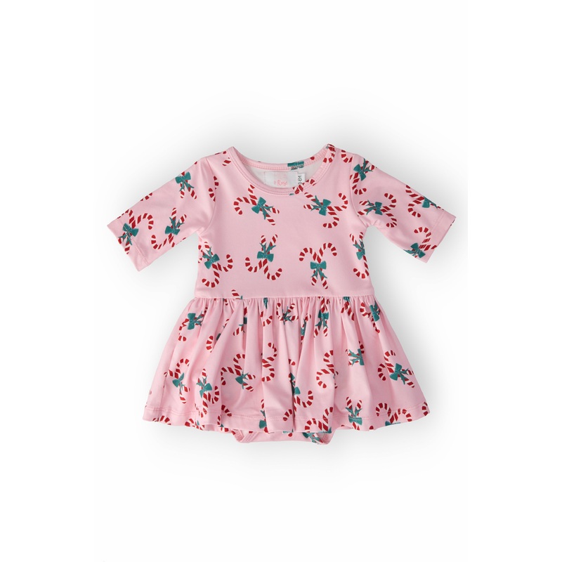 Candy Cane Cutie 3/4 Sleeve Twirl Bodysuit