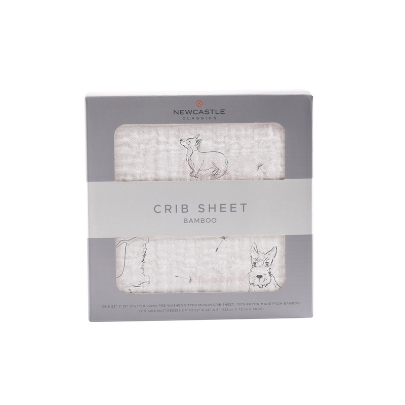 Corgi Bamboo Muslin Crib Sheet