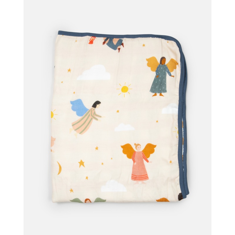 Guardian Angels Deluxe Muslin Baby Blanket Quilt