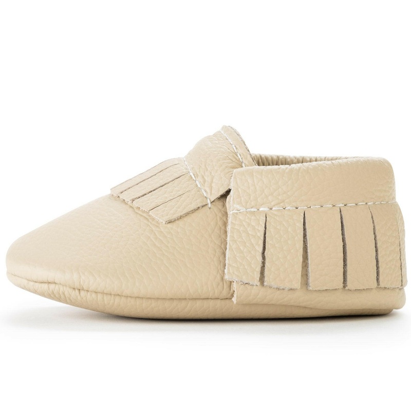 Latte Baby Moccasins|US 2 (Newborn; 3.75″ Sole)|US 3 (3-6 Months; 4.125″ Sole)|US 4 (6-12 Months, 4.5″ Sole)|US 5.5 (12-18 Months, 5.0″ Sole)|US 6.5 (18-24 Months, 5.25″ Sole)|US 8 (2-3 Years; 5.75″ Sole)