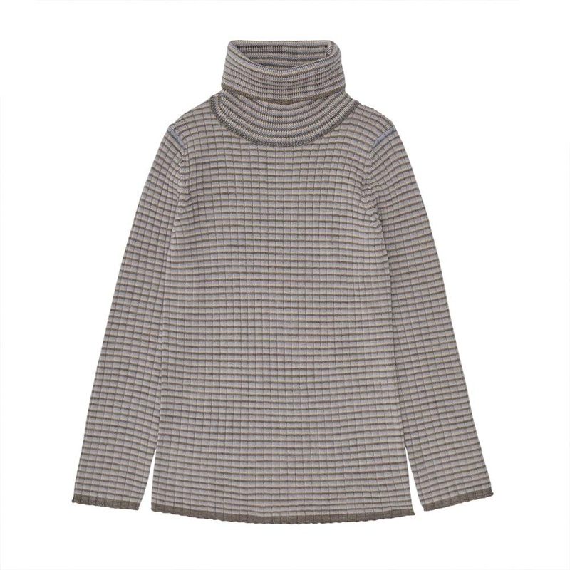 Rollneck Sweater – Beige Melange/Hay/Lavender