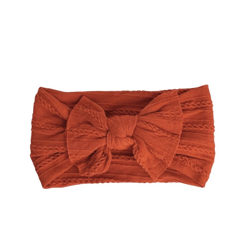 Solid Knit Nylon Headband – Rich Rust