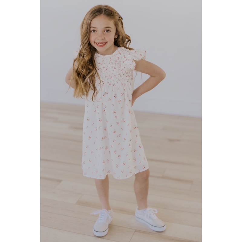 The Chili Floral Flutter Sleeve Dress