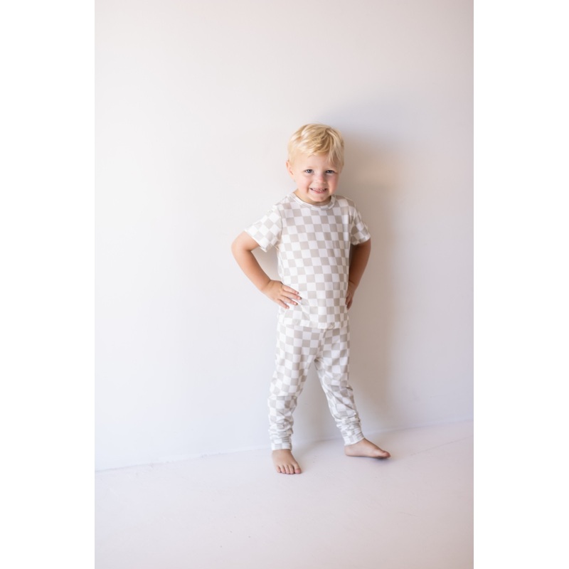Bamboo Two Piece Lounge Set | Checkerboard