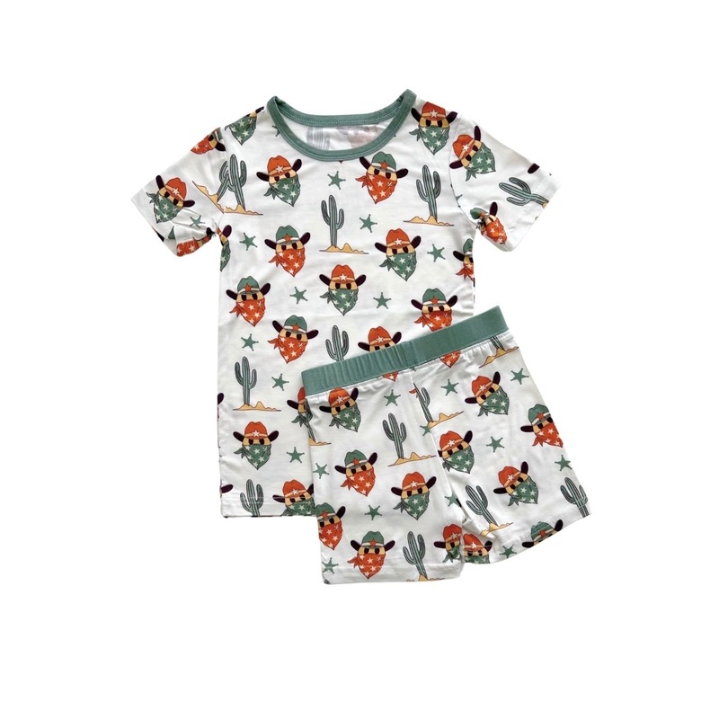 Bamboo Two Piece Shorts Set | Smiley Cowboy