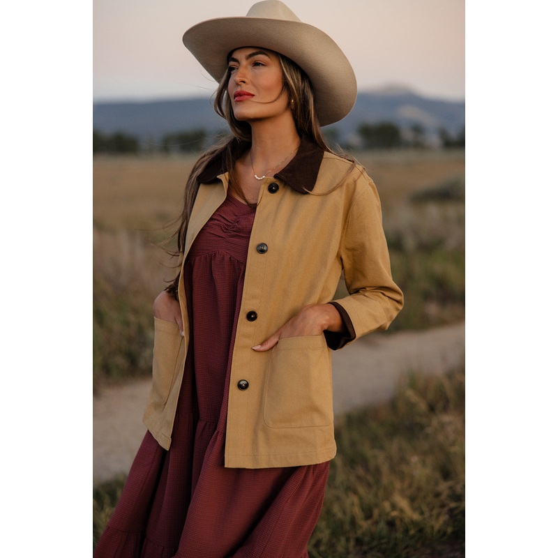 Deborah Collared Jacket|Khaki|S|M|L