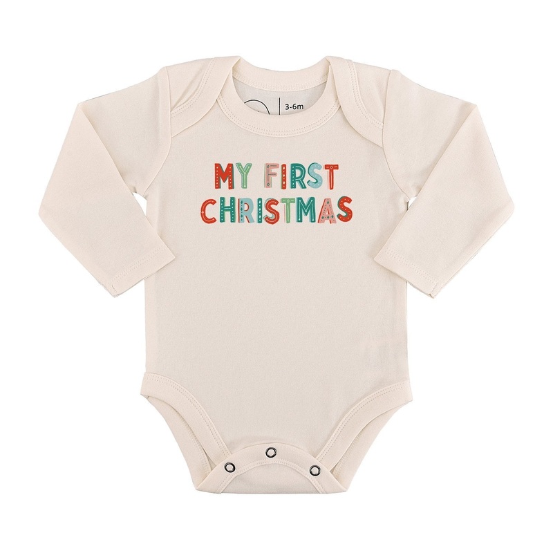 graphic bodysuit | my first christmas (long sleeve)