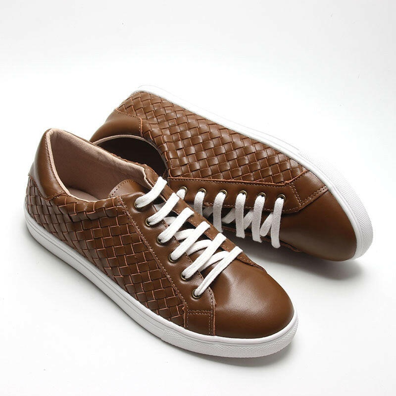 Leather Woven Sneaker | Color ‘Espresso’ | Women