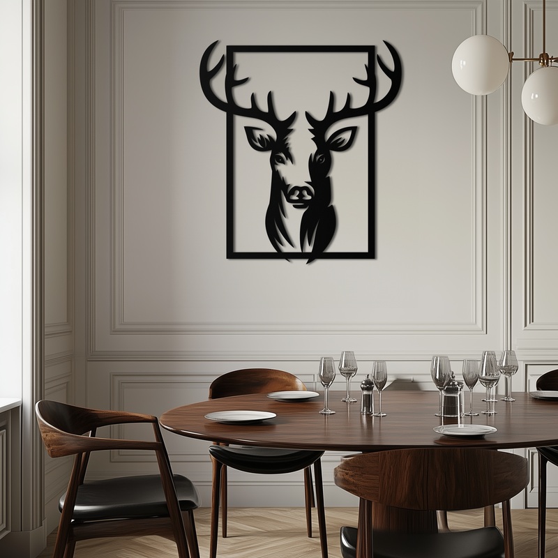 Majestic Deer Metal Wall Art – Nature-Inspired Minimalist Decor- KAF190