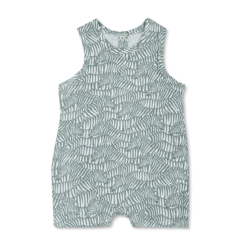 Muslin Sleeveless Coverall – Zebra Print