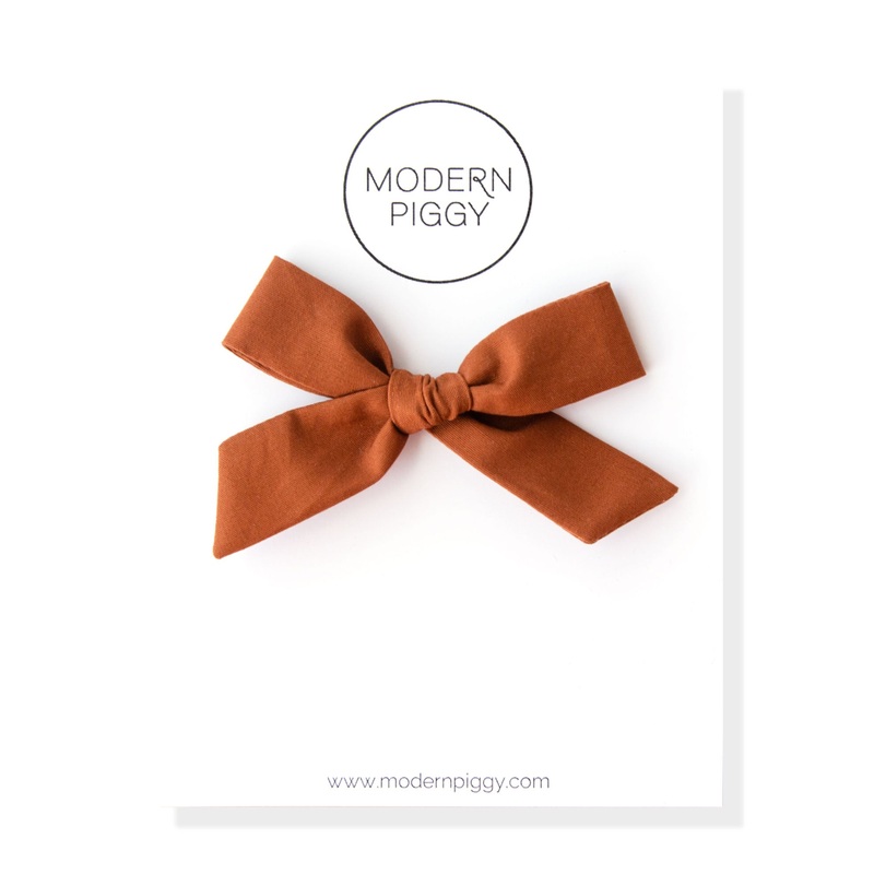 Raw Sienna | Hand-tied Bow|Alligator Clip|Nylon Headband