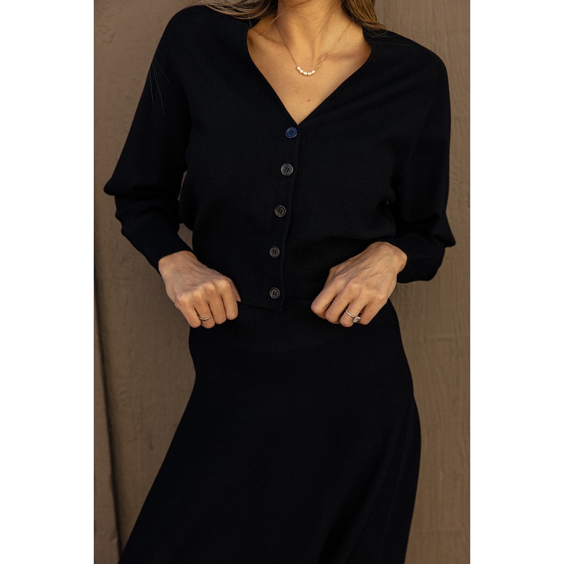 The Seraphina Button Cardigan|Black|S|M|L