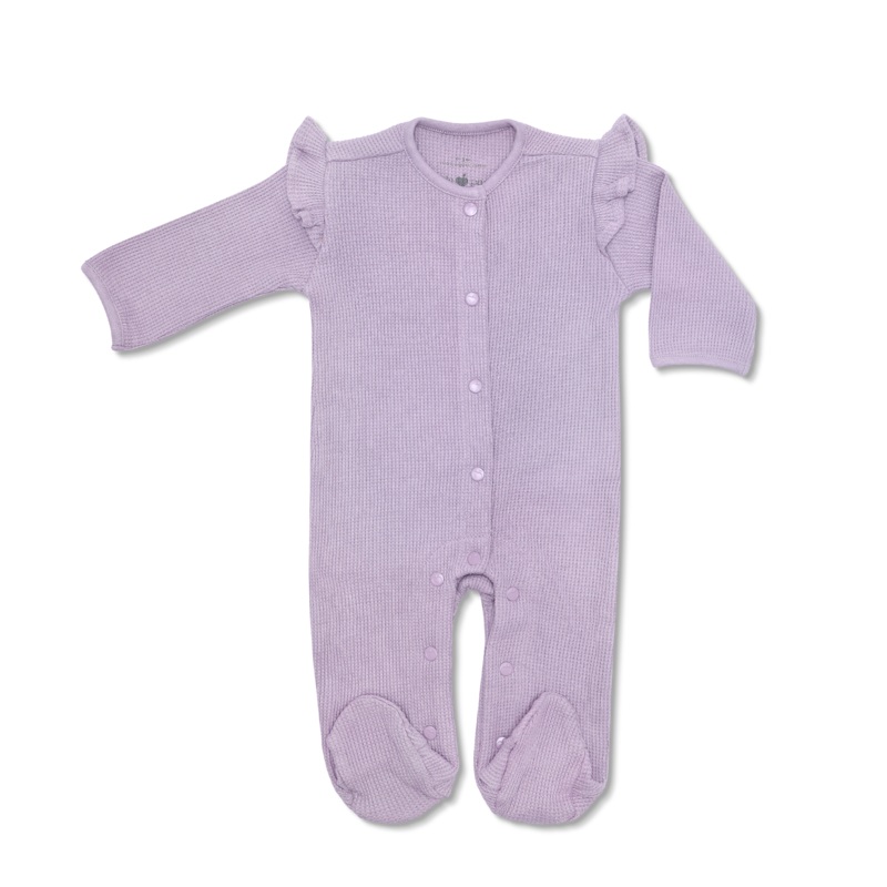 Waffle Ruffle Footie – Lavender