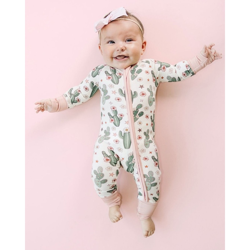 Bamboo Zip Romper | Cactus Flower