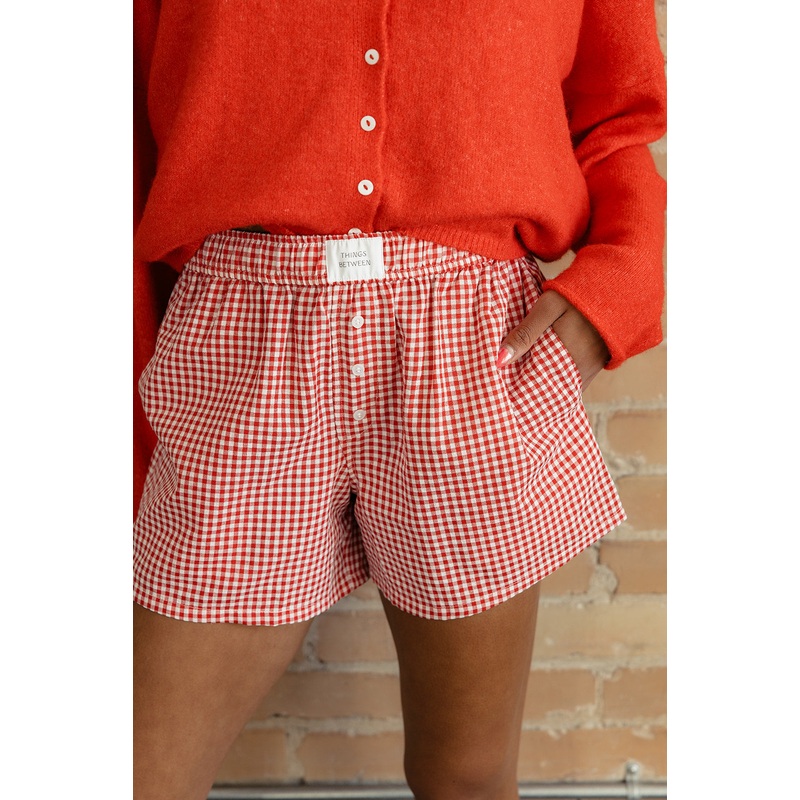 Betsy Gingham Boxers|Red|Blue|S|M|L