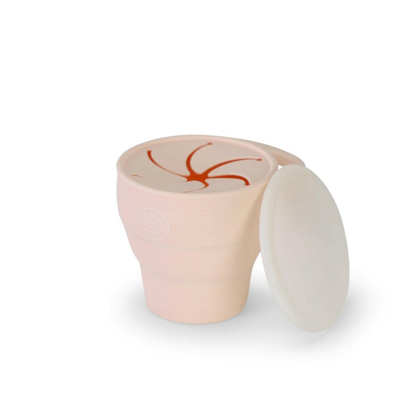 Collapsible Silicone Snack Cup – Soft Pink