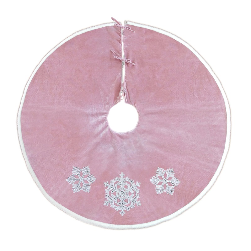 DUSTY ROSE SNOWFLAKE TREE SKIRT