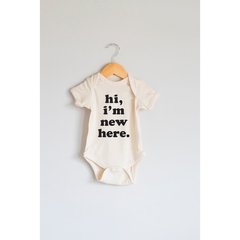 Hi, I’m New Here Organic Cotton Baby Bodysuit