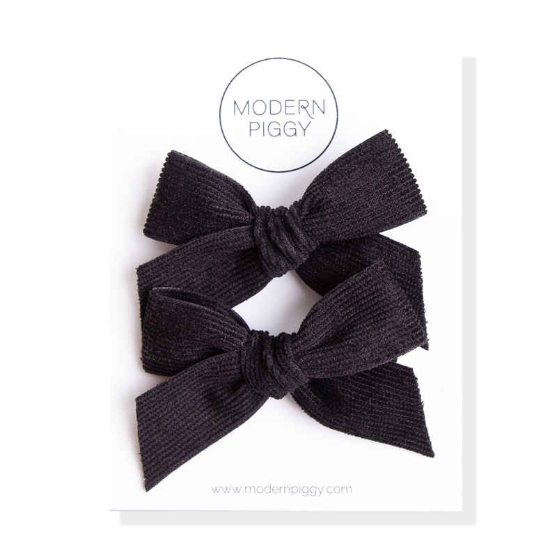 Ink | Pigtail Set – Corduroy Ribbon Bow