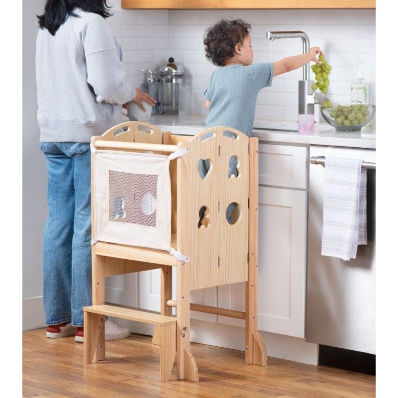 Plum – 3 in 1 Foldable Kitchen Tower, Step Stool and Chalkboard