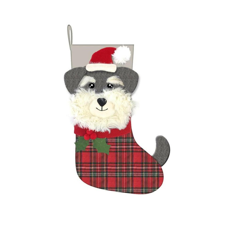 SANTA SHNAUZER STOCKING