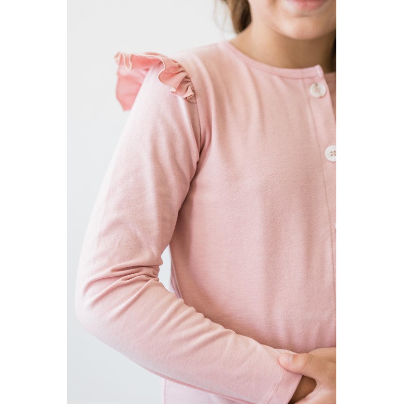 Vintage Pink Ruffle Cardigan|6-12M|12-24M|2T|3T|4T|5/6|7/8|9/10