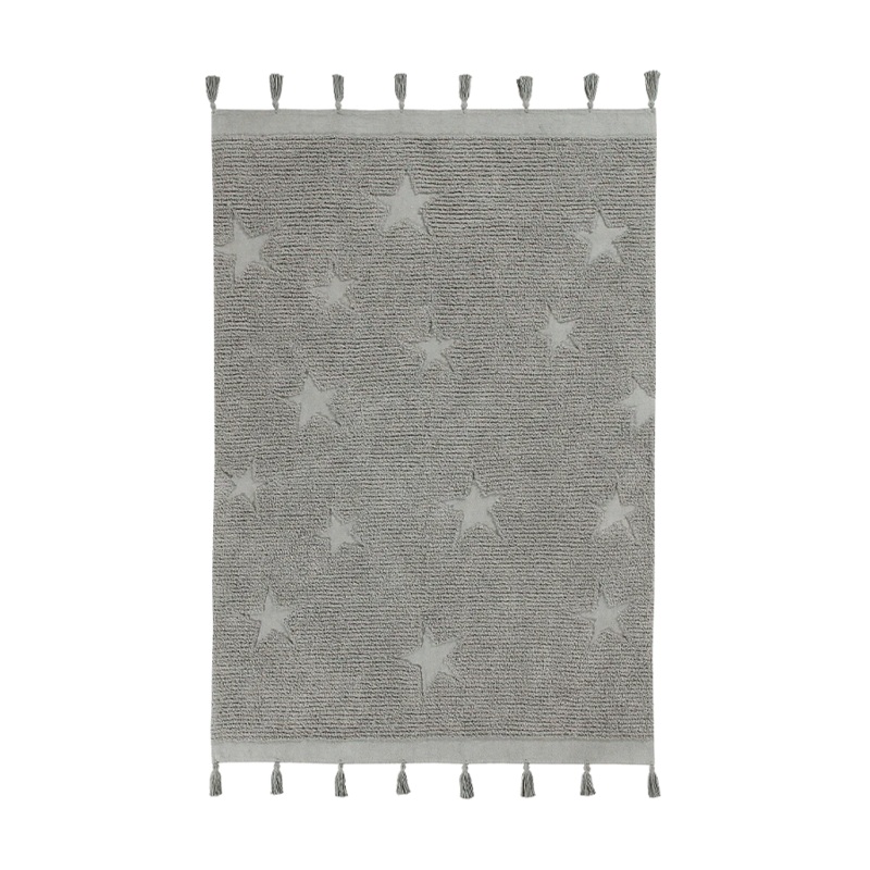 WASHABLE RUG HIPPY STARS GREY|120 x 175 cm|Grey