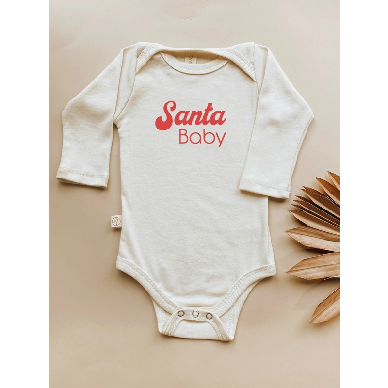 Baby Santa Baby Graphic Long Sleeve Organic Bodysuit