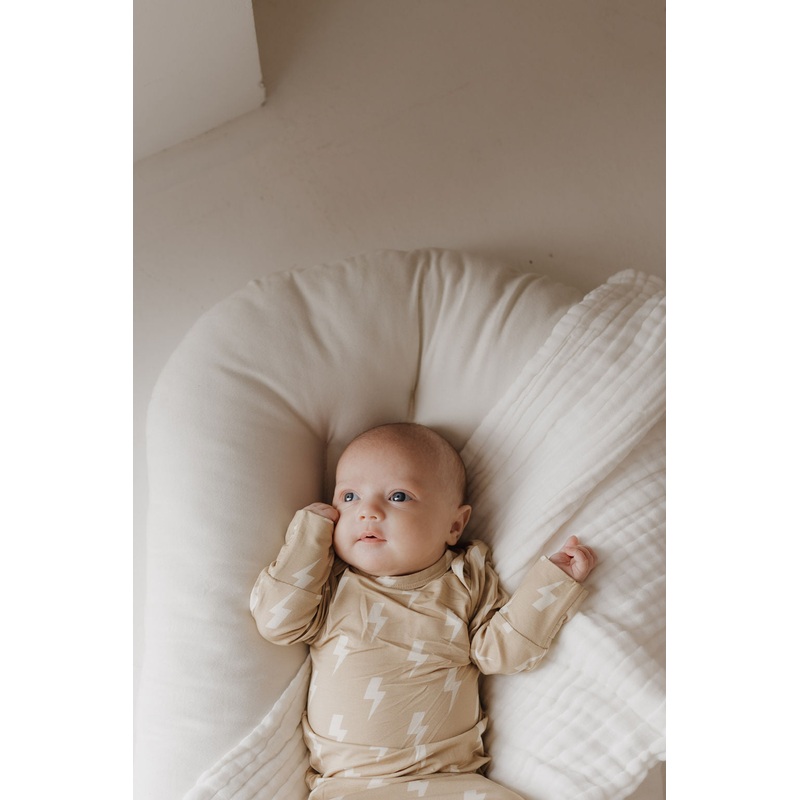 Bamboo Knotted Gown | Tan Lightning Bolt