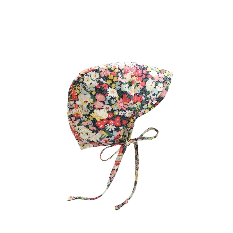 Brimmed Wild Poppy Bonnet Cotton-Lined Made with Liberty Fabric