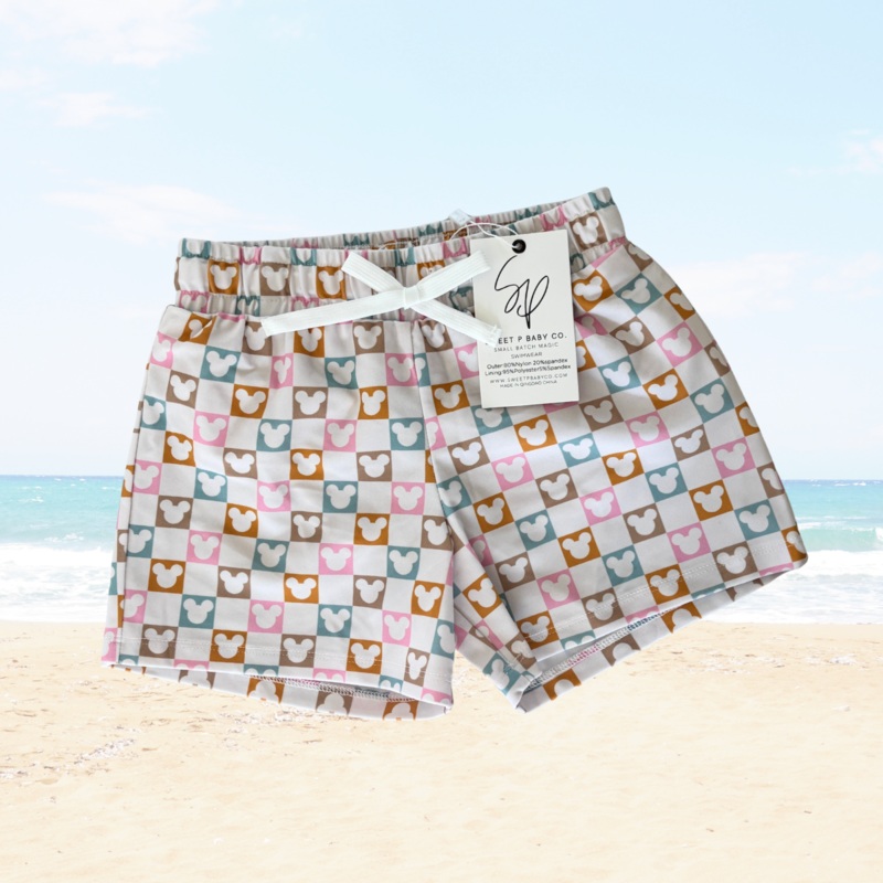 Checkered Magic Boys Swim Shorts