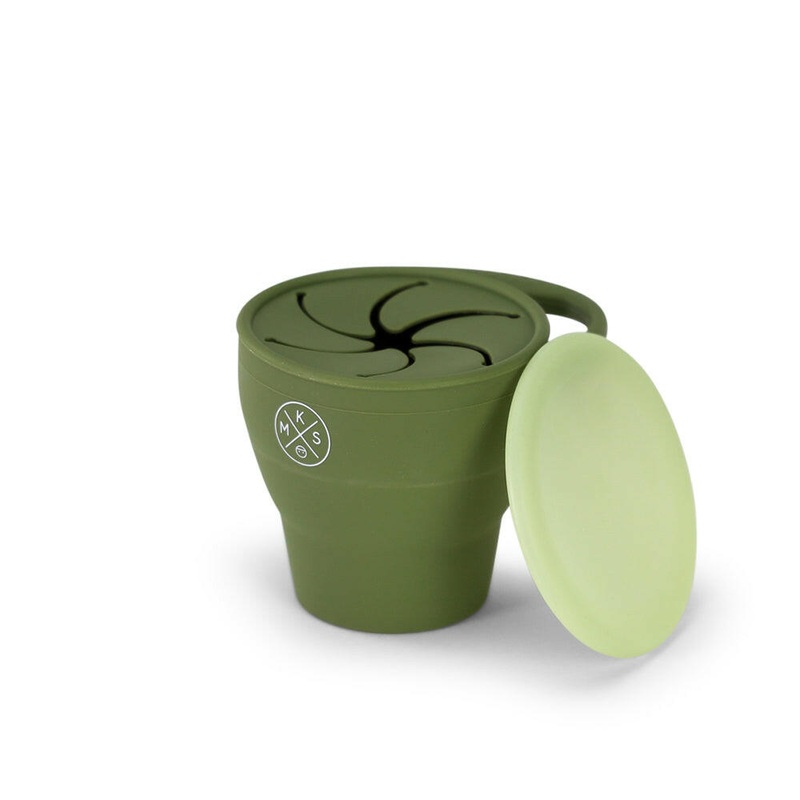 Collapsible Silicone Snack Cup – Army Green