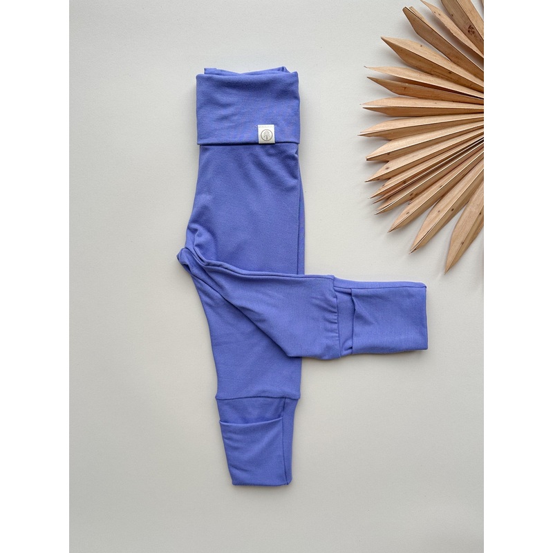 Fold-Over Footie Bamboo Leggings | Dark Periwinkle