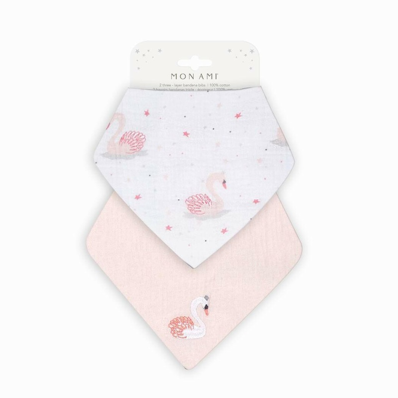 French Swan 2 Pk Bib Set