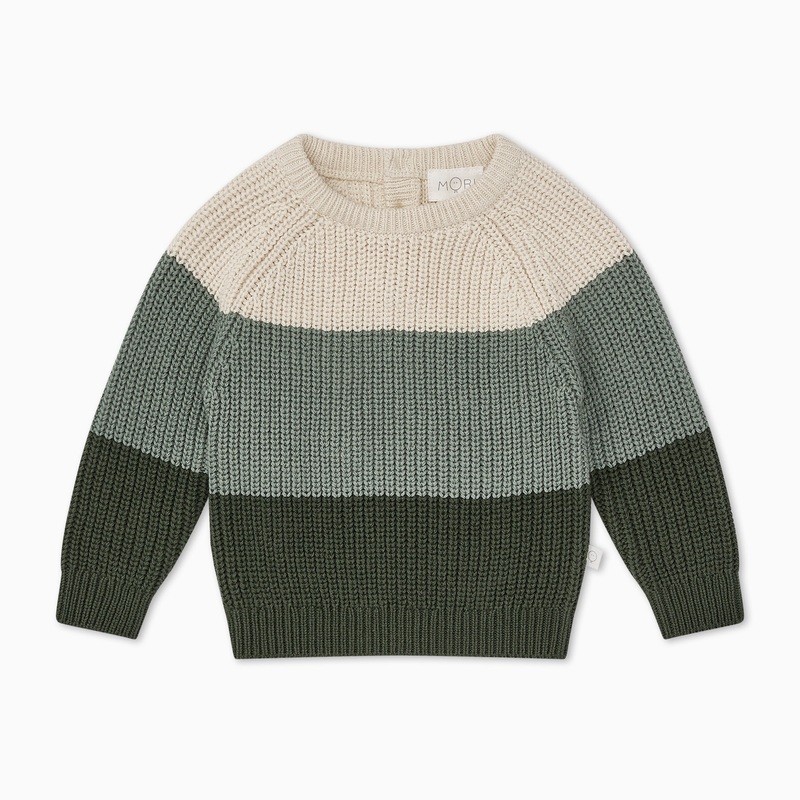 Knitted Colourblock Jumper – Green