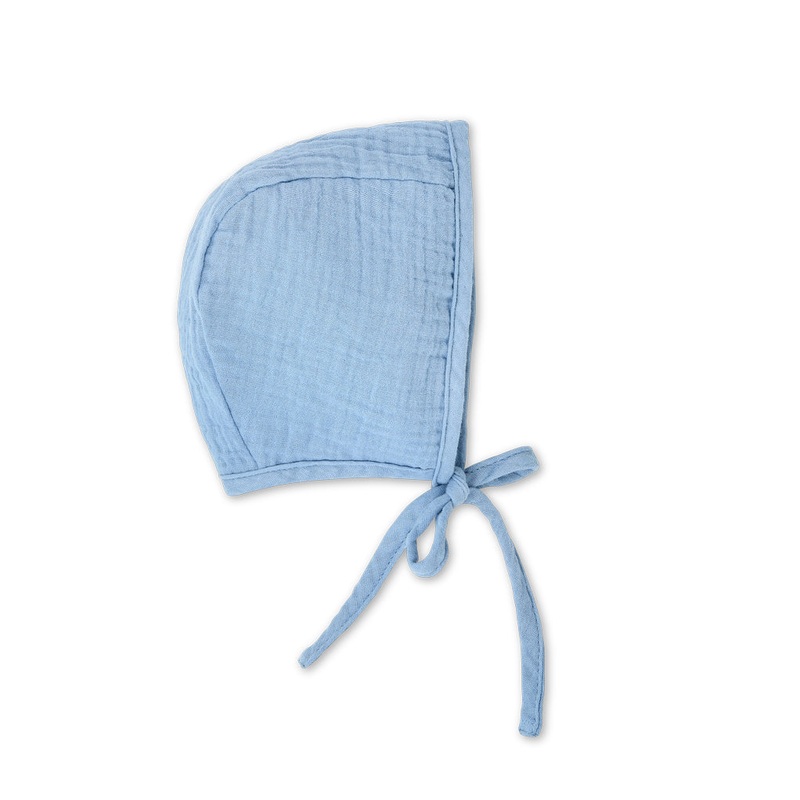 Muslin Bonnet – Blue|3-6 mo.|6-12 mo.|blue