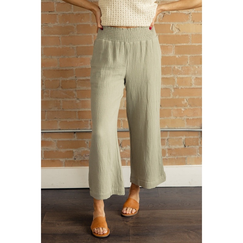 My Love Smocked Waist Gauze Pants