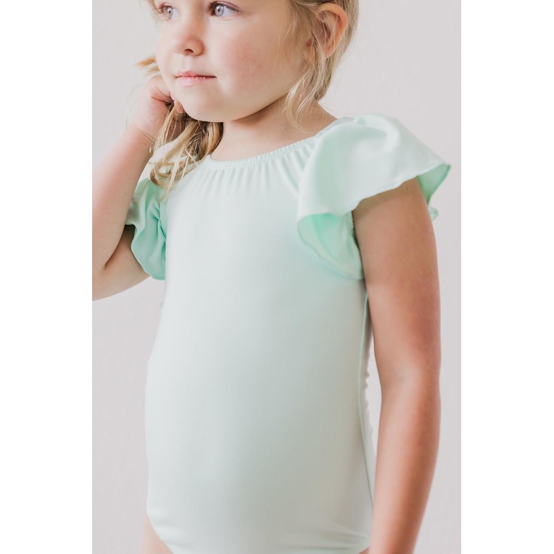 Pastel Green S/S Flutter Sleeve Leotard