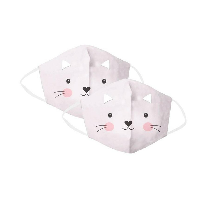Violet Kitty Children’s Face Cover 2 Pack Set