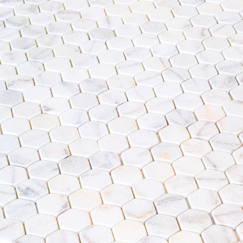 Bianco Ibiza White Marble Tumbled Mosaic Floor and Wall Tile – Livfloors Collection