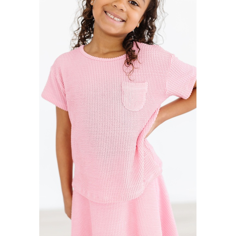 Bubblegum Pink Scrunchy Pocket Tee