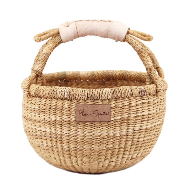 NaturalCream HandleSmall Market Basket