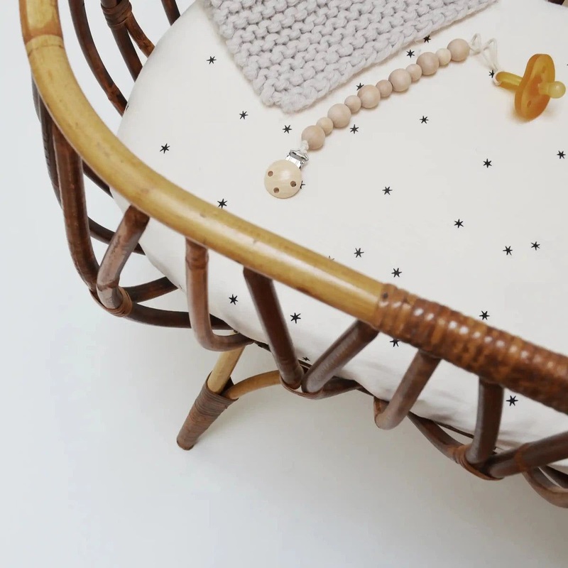 Organic Fitted Sheet – Star – Bassinet