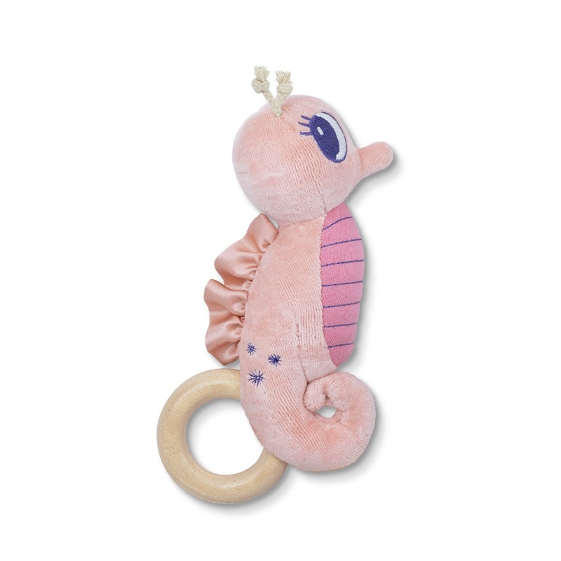 Pink Seahorse Teething Rattle|Pink